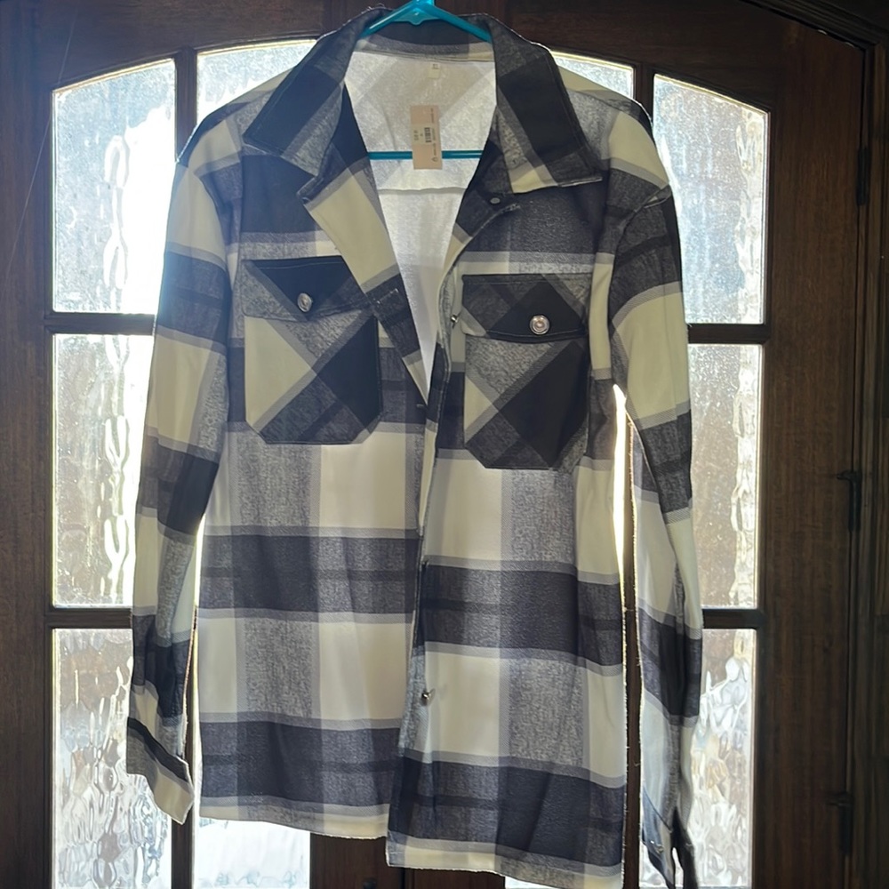 Black and white shacket